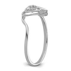14k White Gold Heart Ring Mounting (No Stone Included)