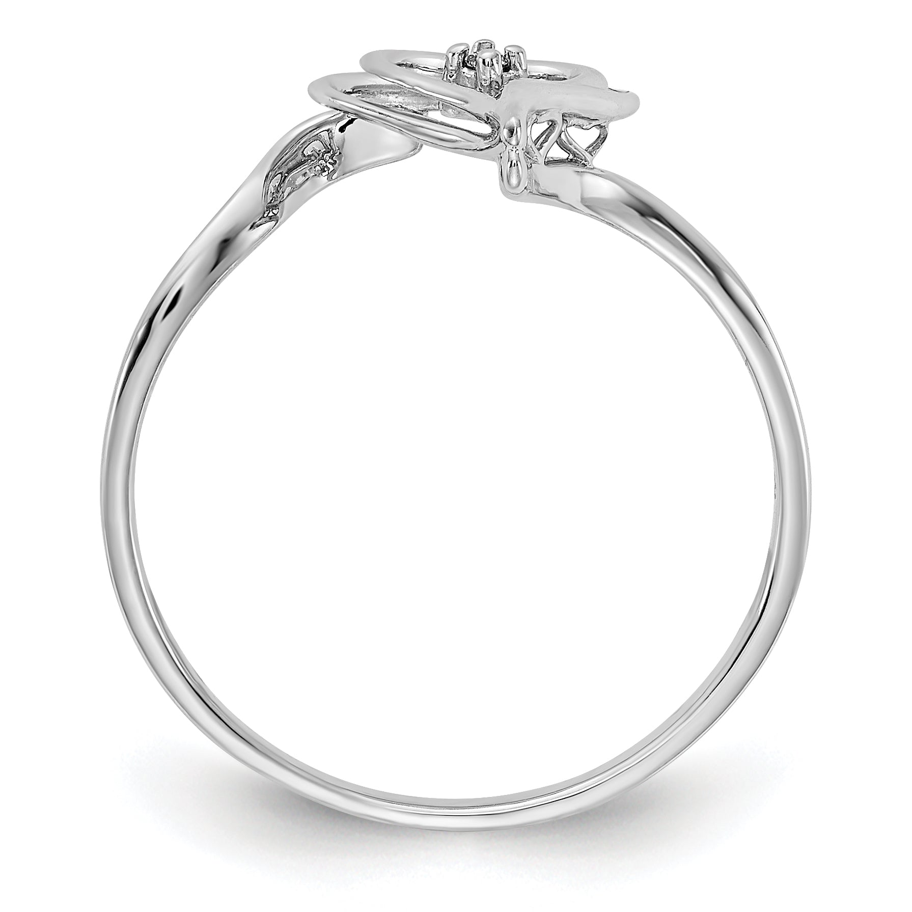 14k White Gold AA Diamond Heart Ring Secondary image