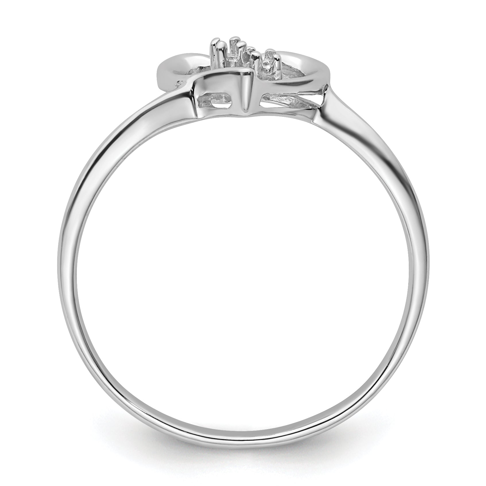 14k White Gold .02ct. Diamond Heart Ring Mounting (No Stone Included)