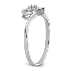 14k White Gold .02ct. Diamond Heart Ring Mounting (No Stone Included)