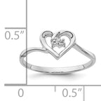 14k White Gold .02ct. Diamond Heart Ring Mounting (No Stone Included)