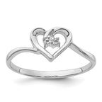 14k White Gold .02ct. Diamond Heart Ring Mounting (No Stone Included)