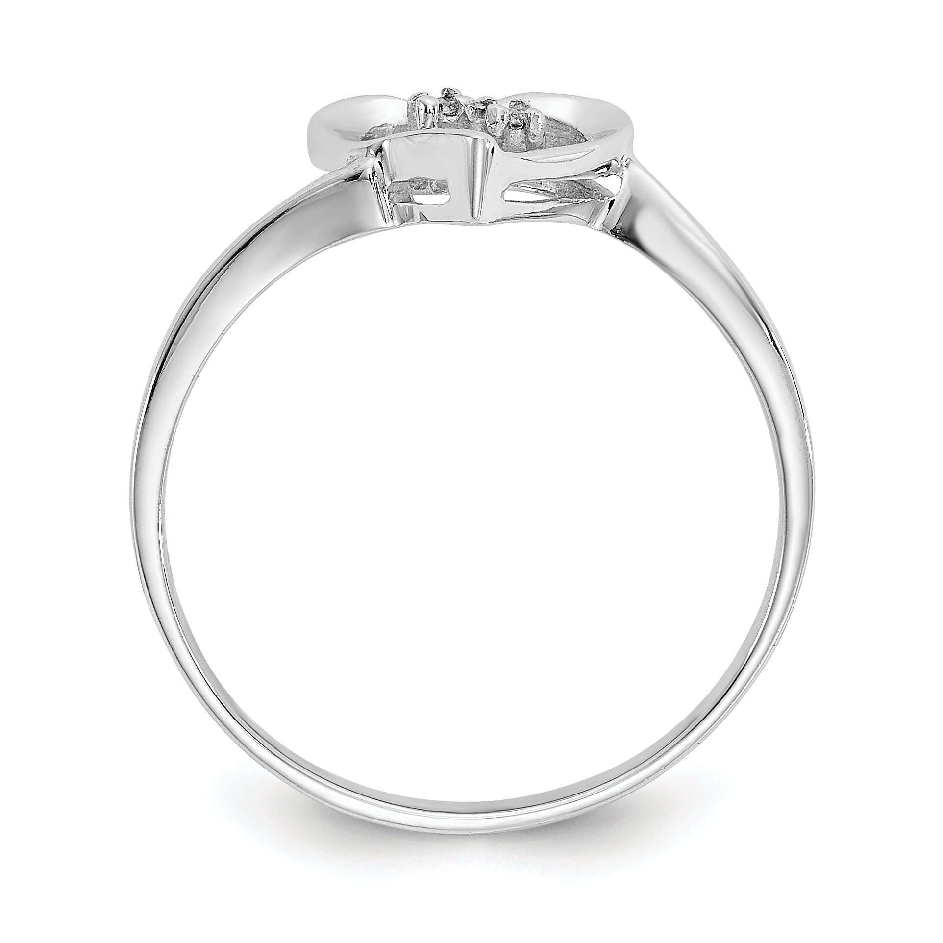 14k White Gold AA Diamond heart ring Secondary image