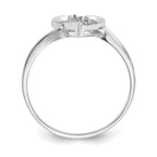14k White Gold AA Diamond heart ring