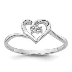 14k White Gold .02ct. Diamond Heart Ring Mounting (No Stone Included)
