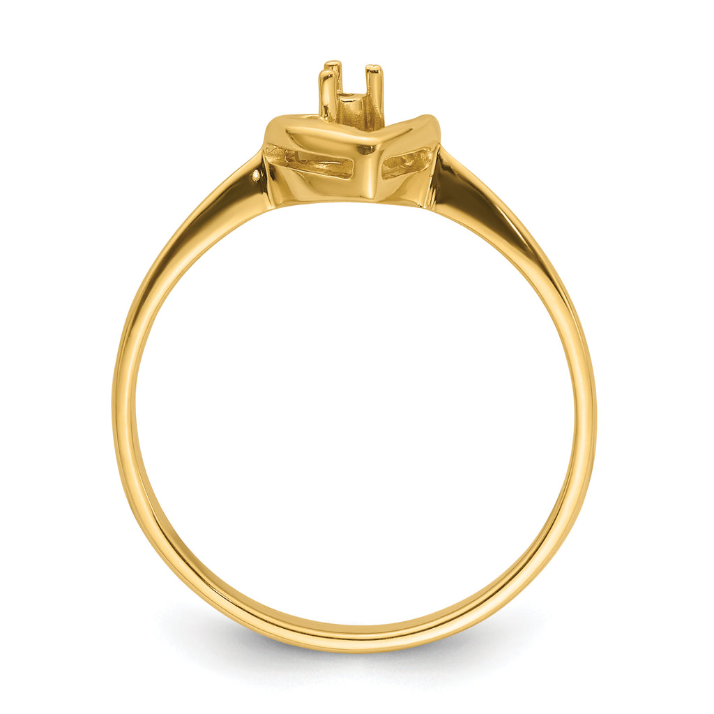 14k .02ct. Diamond Heart Ring Mounting (No Stone Included)