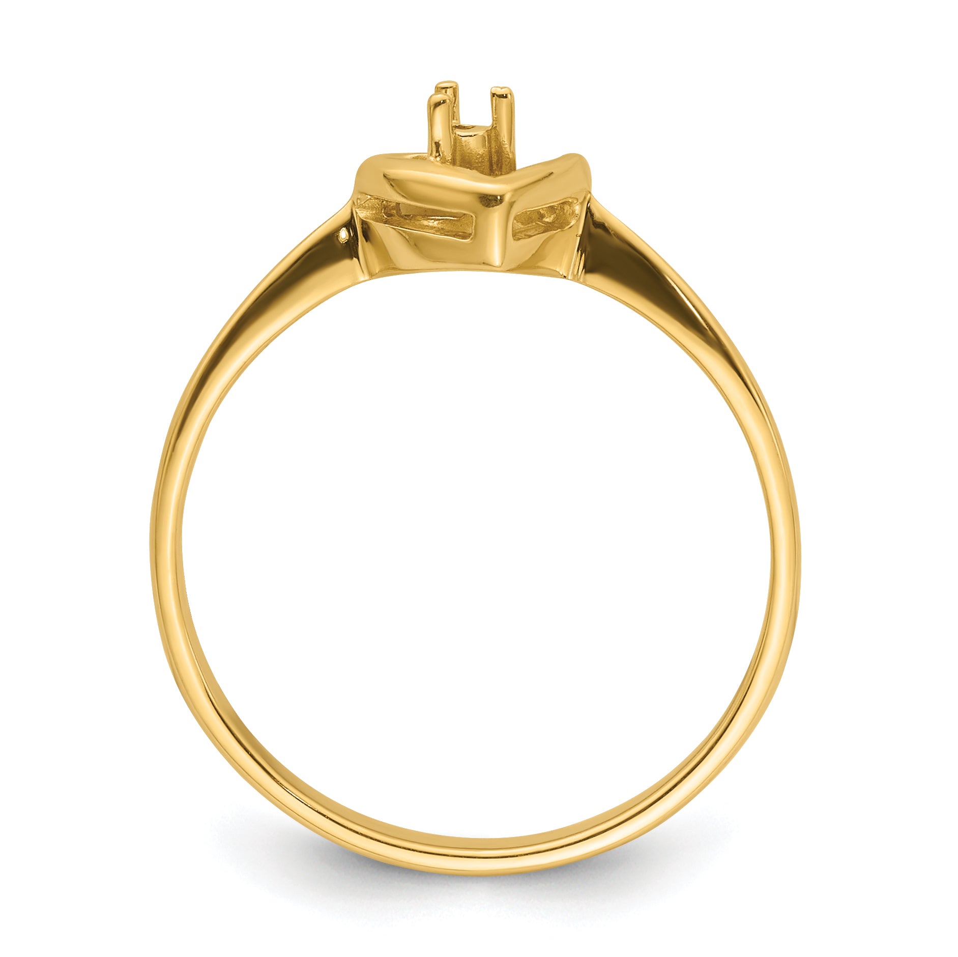 14k .02ct. Diamond Heart Ring Mounting (No Stone Included)