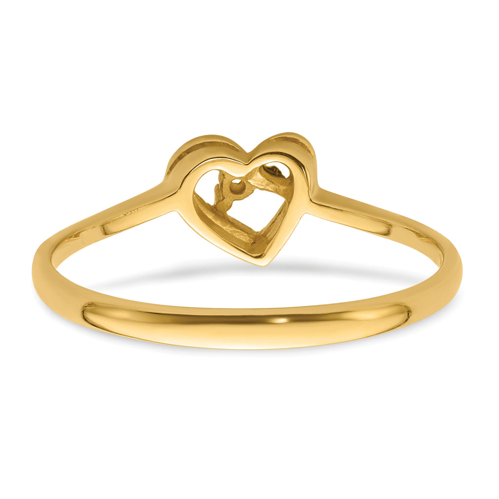 14k .02ct. Diamond Heart Ring Mounting (No Stone Included)
