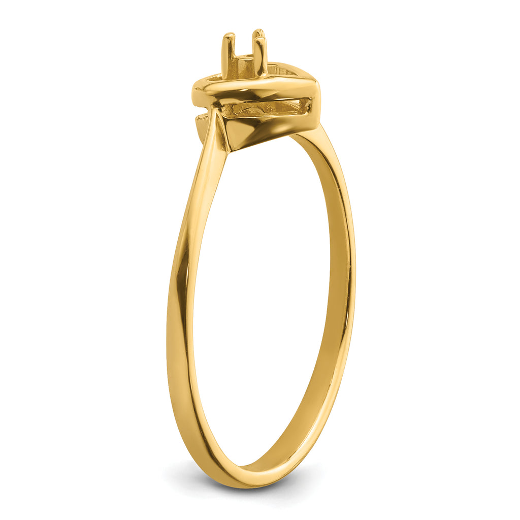 14k .02ct. Diamond Heart Ring Mounting (No Stone Included)