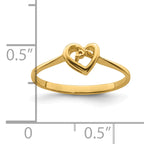 14k .02ct. Diamond Heart Ring Mounting (No Stone Included)