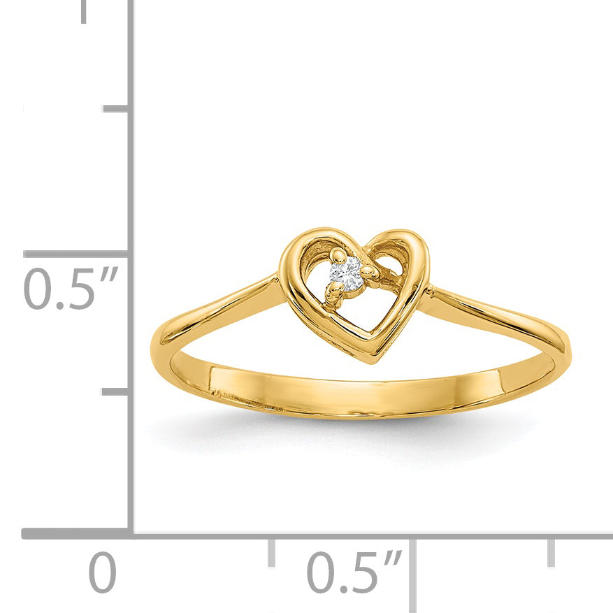 14k AA Diamond heart ring