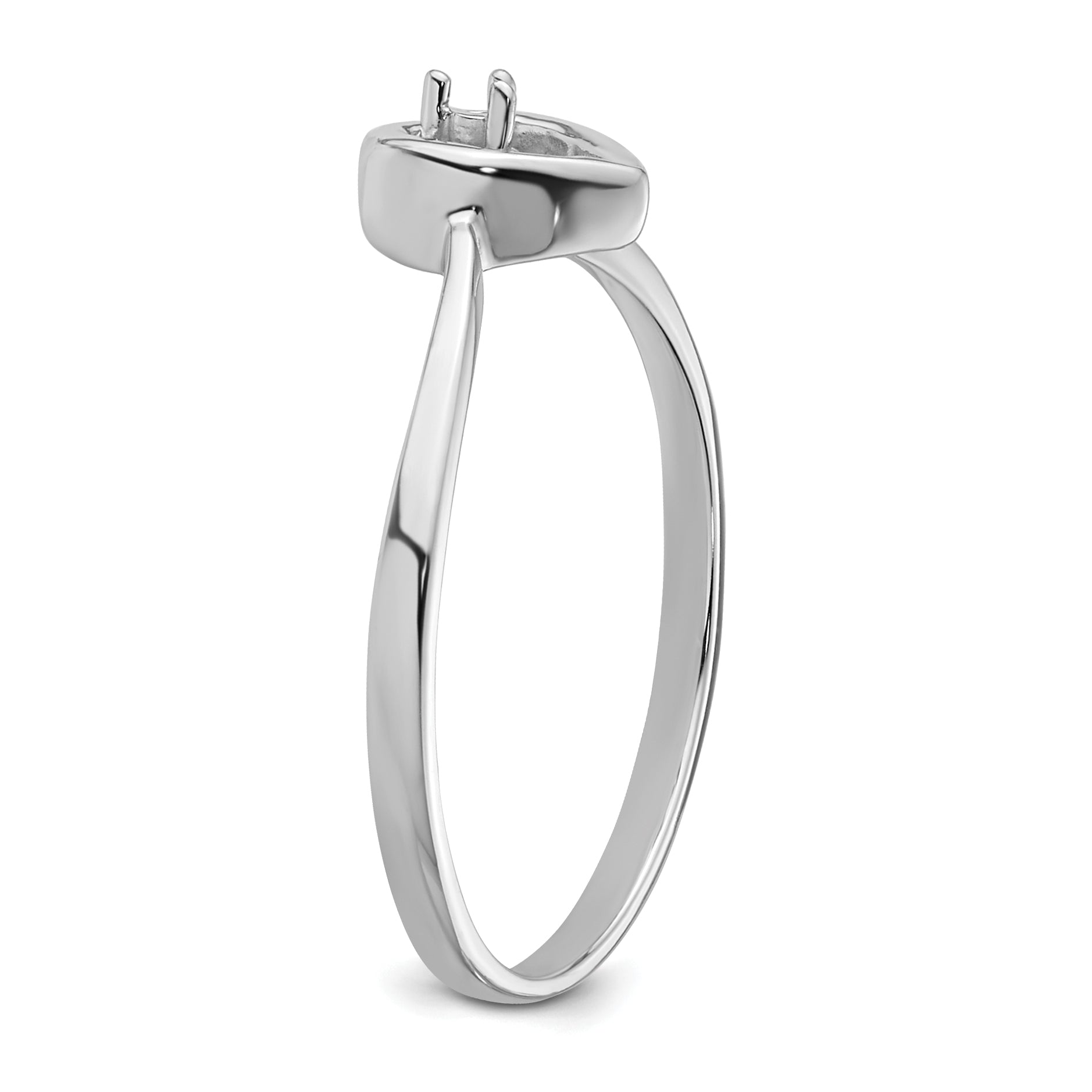 14k White Gold .02ct. Diamond Heart Ring Mounting (No Stone Included)
