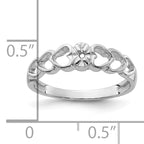 14k White Gold .02ct. Diamond Heart Ring Mounting (No Stone Included)