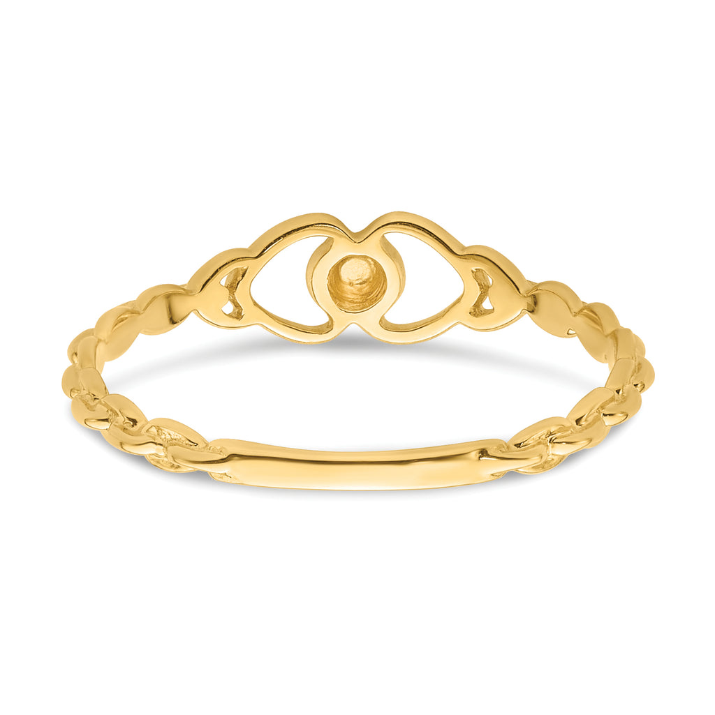 14k .01ct. Diamond Heart Ring Mounting (No Stone Included)
