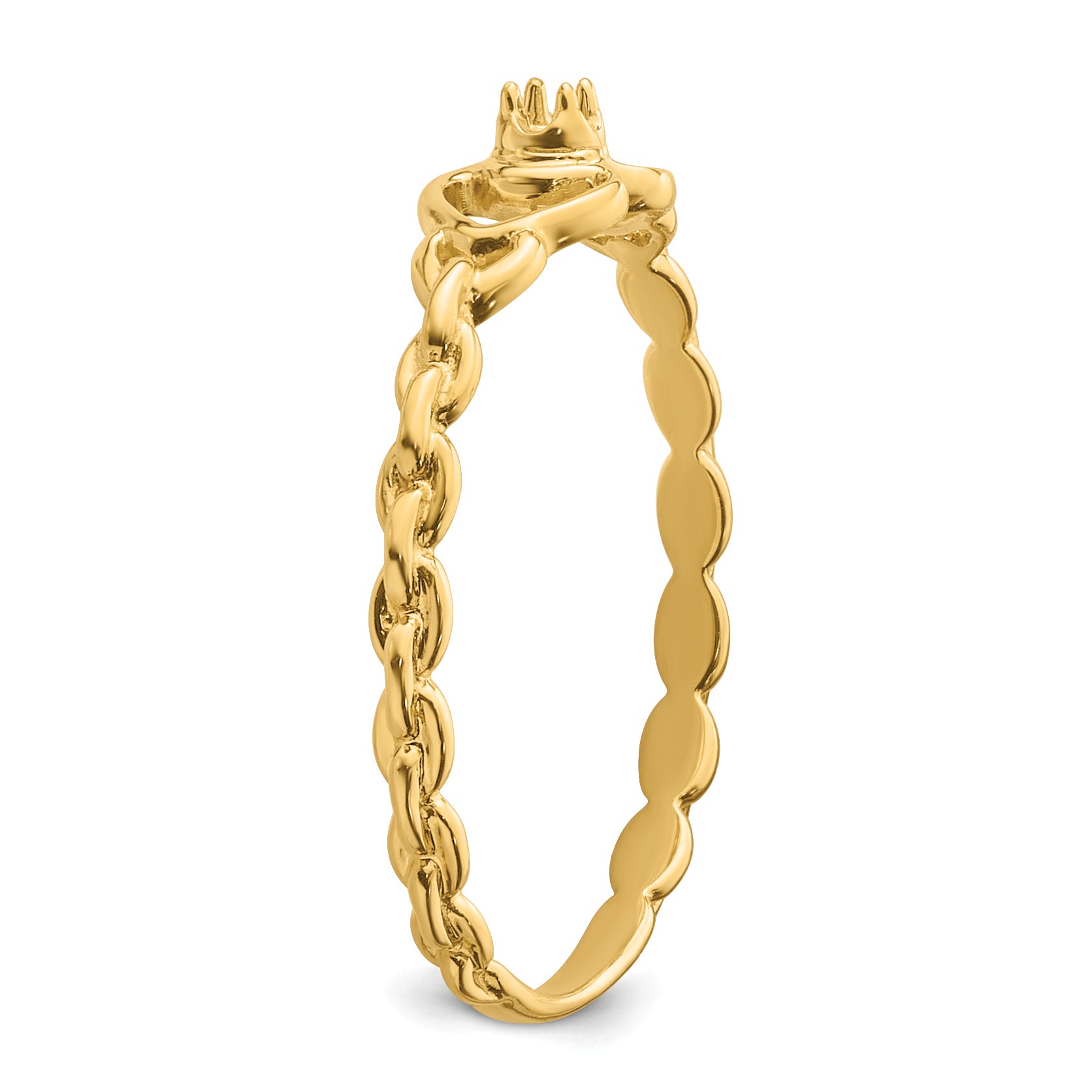 14k .01ct. Diamond Heart Ring Mounting (No Stone Included)