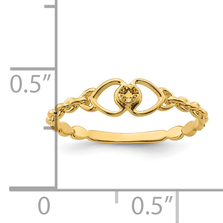 14k .01ct. Diamond Heart Ring Mounting (No Stone Included)