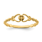 14k .01ct. Diamond Heart Ring Mounting (No Stone Included)