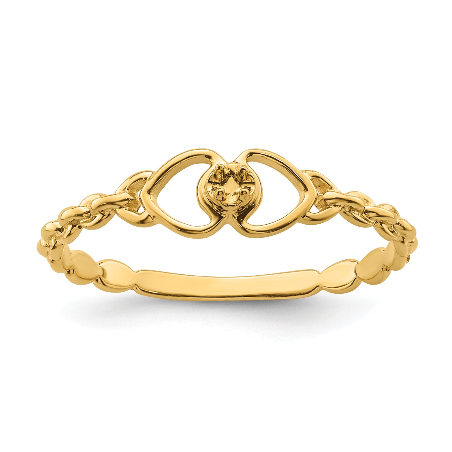 14k .01ct. Diamond Heart Ring Mounting (No Stone Included)