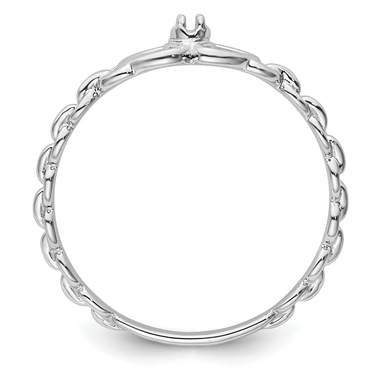 14k White Gold .01ct. Diamond Heart Ring Mounting (No Stone Included)