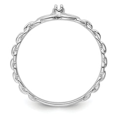 14k White Gold .01ct. Diamond Heart Ring Mounting (No Stone Included)