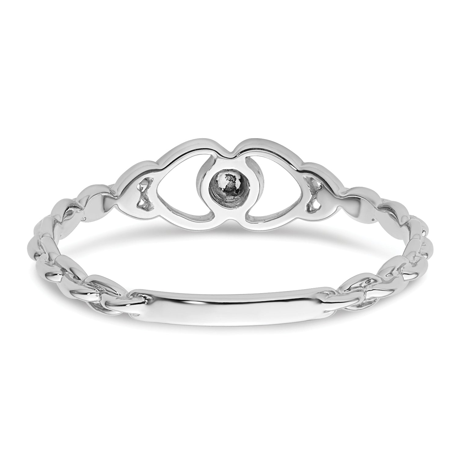 14k White Gold .01ct. Diamond Heart Ring Mounting (No Stone Included)