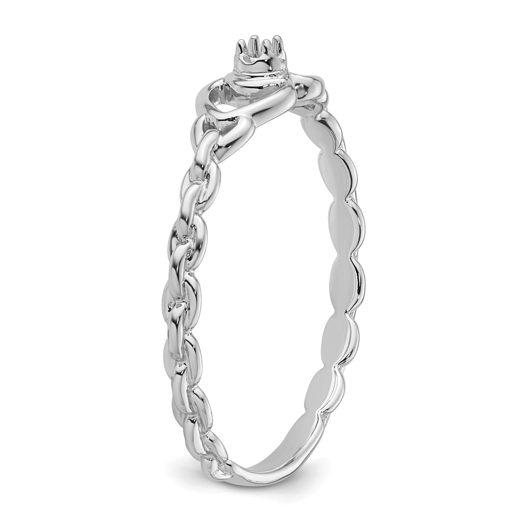 14k White Gold .01ct. Diamond Heart Ring Mounting (No Stone Included)