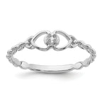 14k White Gold .01ct. Diamond Heart Ring Mounting (No Stone Included)