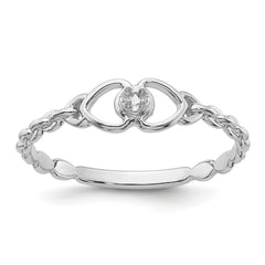 14k White Gold .01ct. Diamond Heart Ring Mounting (No Stone Included)