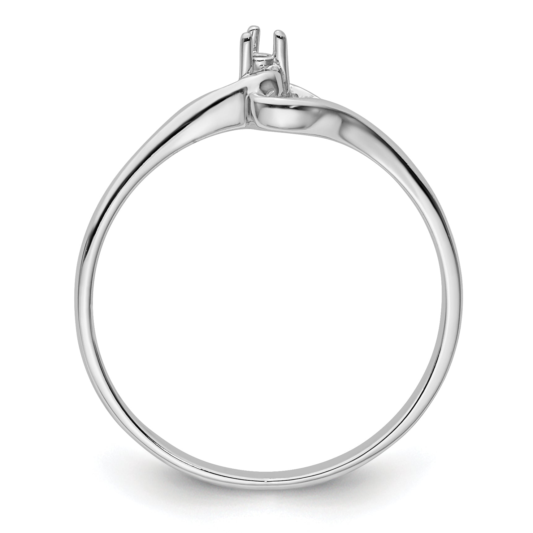 14k White Gold Heart Ring Mounting (No Stone Included) Secondary image