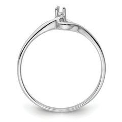 14k White Gold Heart Ring Mounting (No Stone Included)