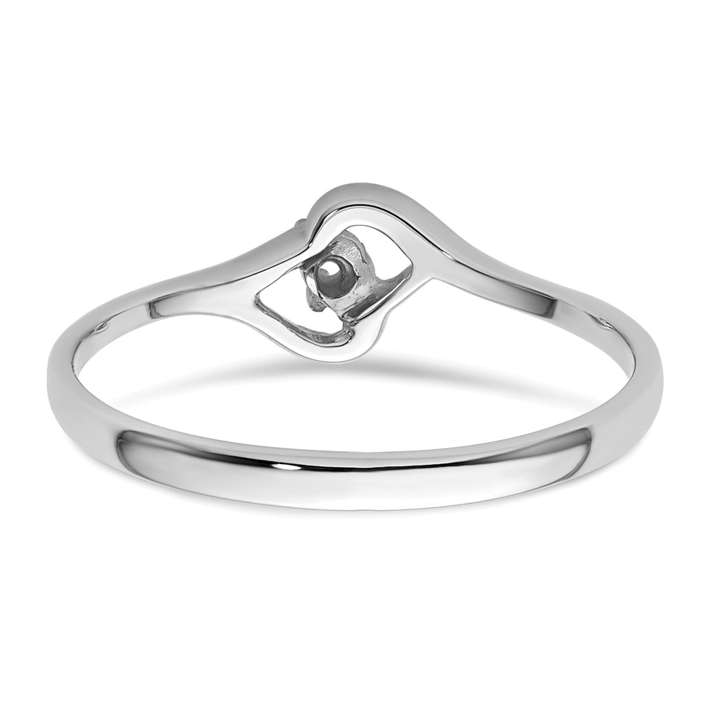 14k White Gold Heart Ring Mounting (No Stone Included)