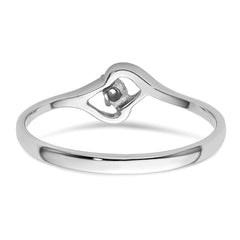 14k White Gold Heart Ring Mounting (No Stone Included)