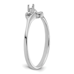 14k White Gold Heart Ring Mounting (No Stone Included)