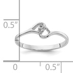 14k White Gold Heart Ring Mounting (No Stone Included)