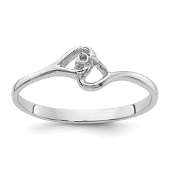 14k White Gold Heart Ring Mounting (No Stone Included)