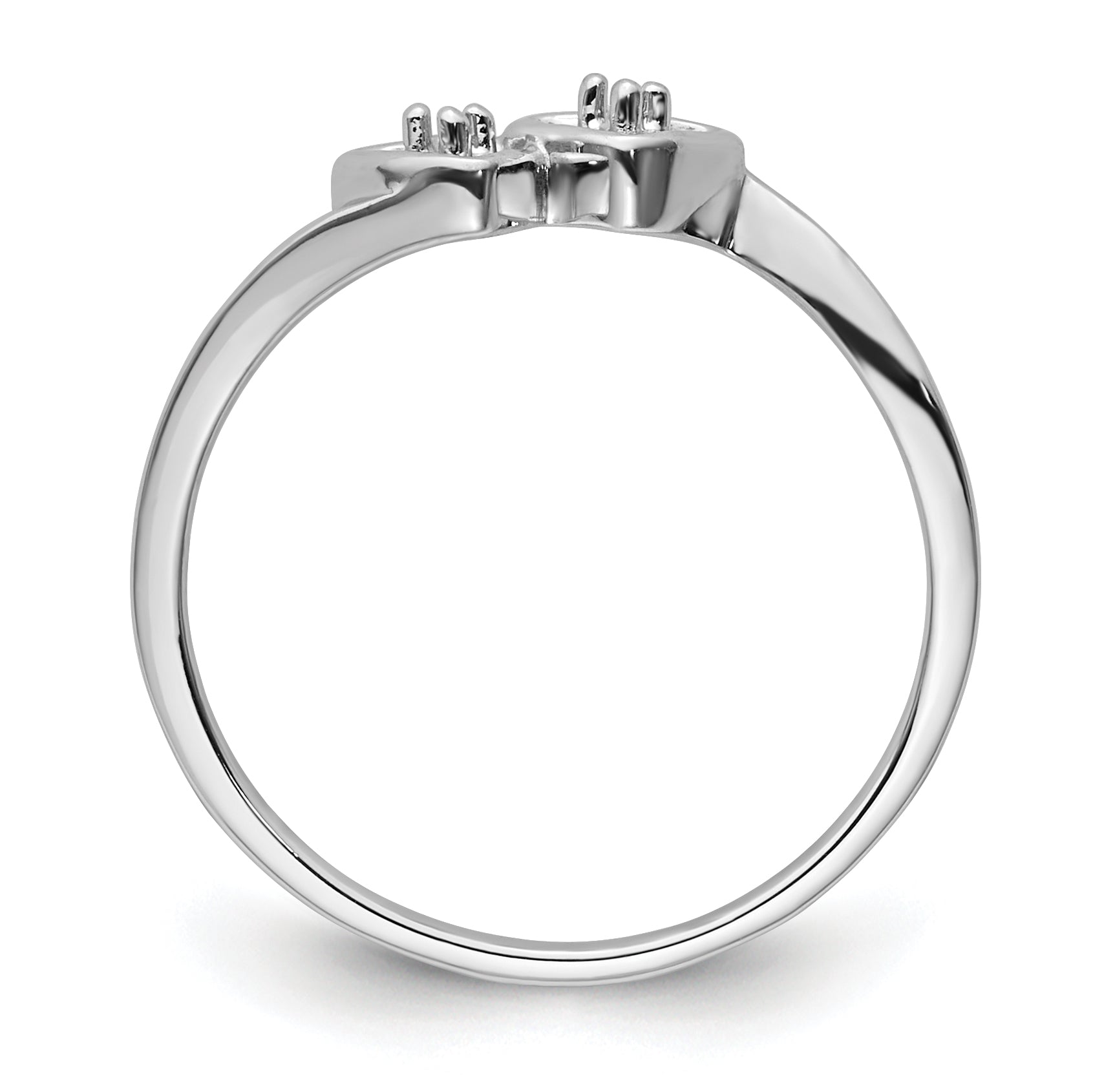 14k White Gold .02ct. Diamond Heart Ring Mounting (No Stone Included)