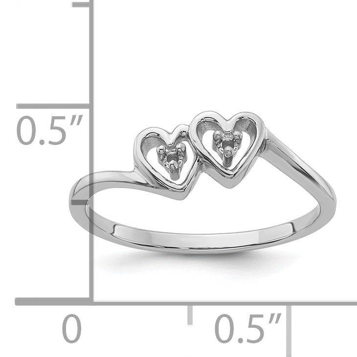 14k White Gold .02ct. Diamond Heart Ring Mounting (No Stone Included)
