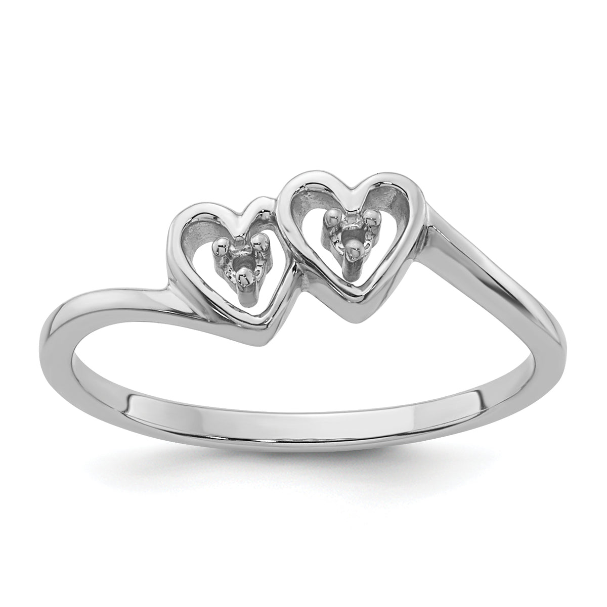 14k White Gold .02ct. Diamond Heart Ring Mounting (No Stone Included)