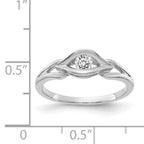 14k White Gold Polished AA Diamond ring
