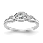 14k White Gold Polished AA Diamond ring