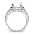 14k White Gold 11x9mm Oval Gemstone Ring Mounting (No Stone Included)