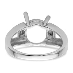 14k White Gold 11x9mm Oval Gemstone Ring Mounting (No Stone Included)