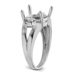 14k White Gold 11x9mm Oval Gemstone Ring Mounting (No Stone Included)