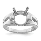 14k White Gold 11x9mm Oval Gemstone Ring Mounting (No Stone Included)