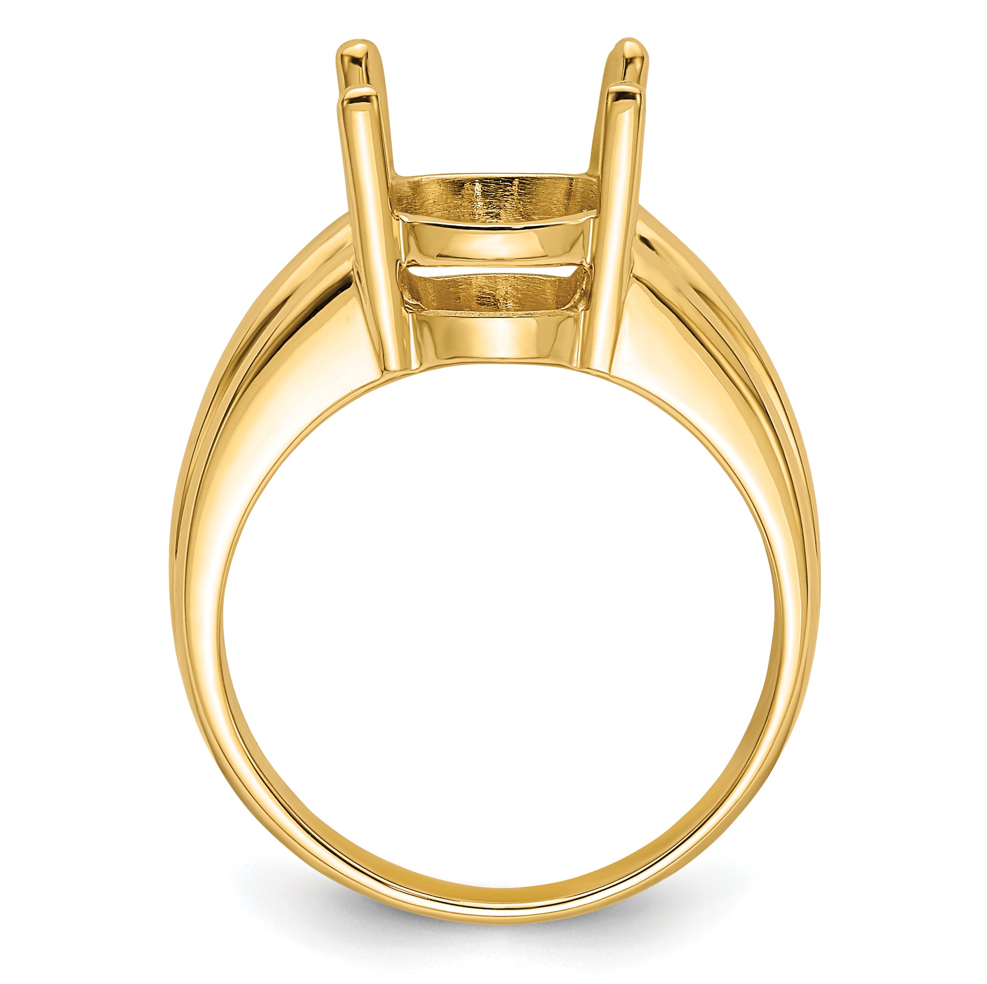 14k 12x10mm Oval Gemstone Ring Mounting (No Stone Included)