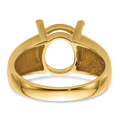 14k 12x10mm Oval Gemstone Ring Mounting (No Stone Included)