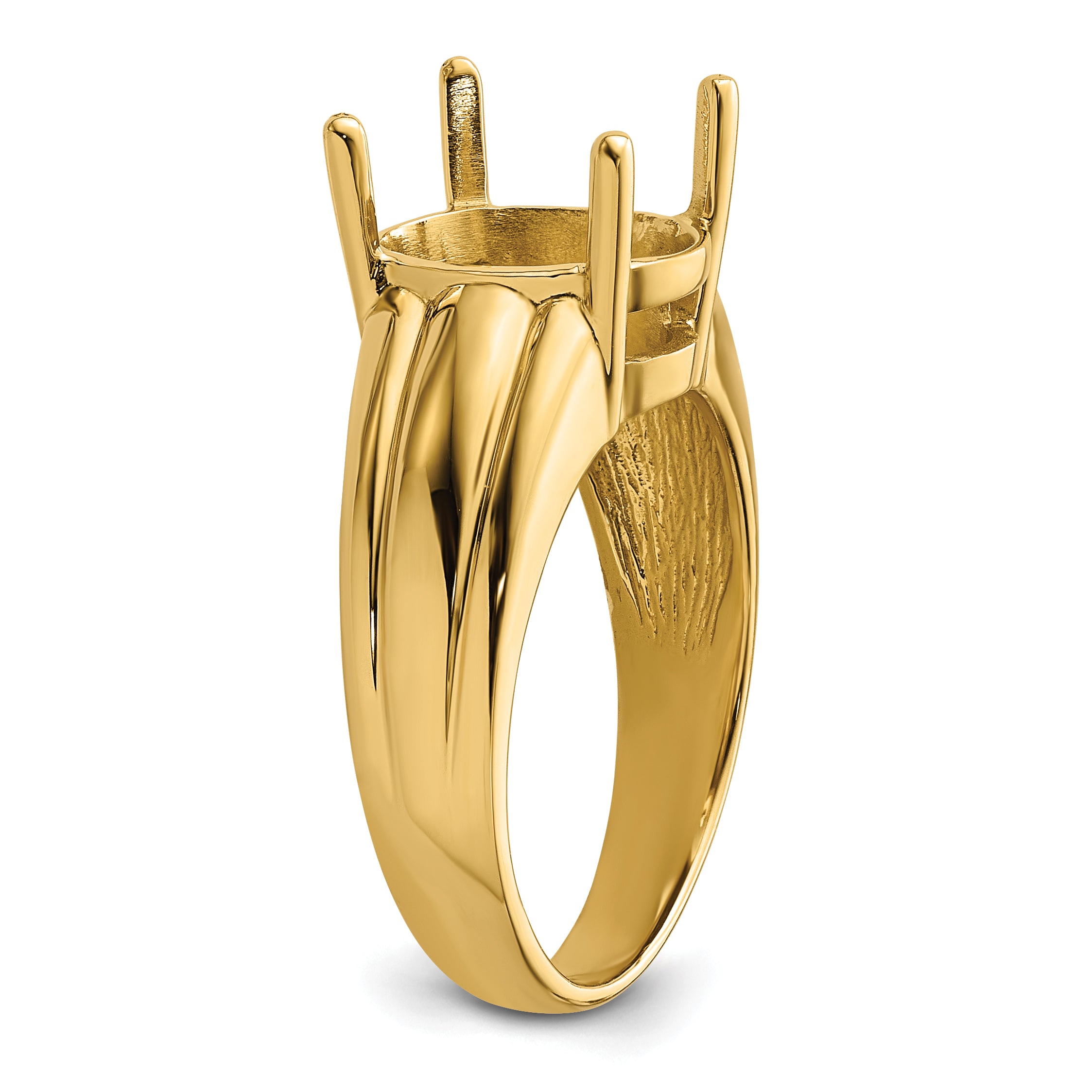 14k 12x10mm Oval Gemstone Ring Mounting (No Stone Included)