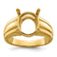 14k 12x10mm Oval Gemstone Ring Mounting (No Stone Included)