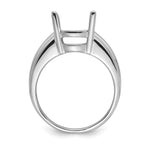 14k White Gold 12x10mm Oval Gemstone Ring Mounting (No Stone Included)