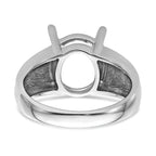 14k White Gold 12x10mm Oval Gemstone Ring Mounting (No Stone Included)